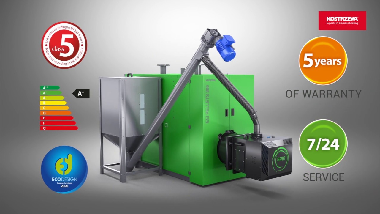 КОSTRZEWA EEI PELLETS 50-285 КВТ З ПАЛЬНИКОМ PLATINUM BIO SPIN